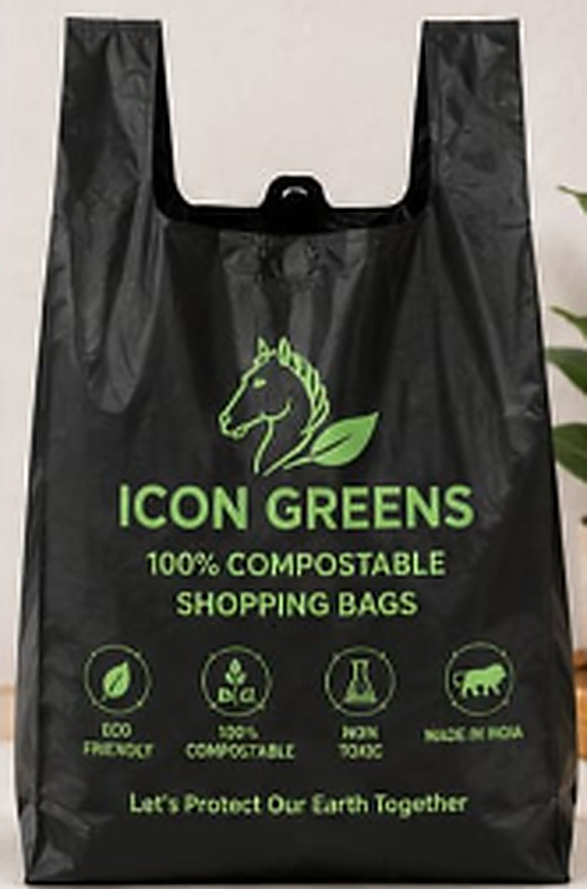 Icon Greens compostable bag in black